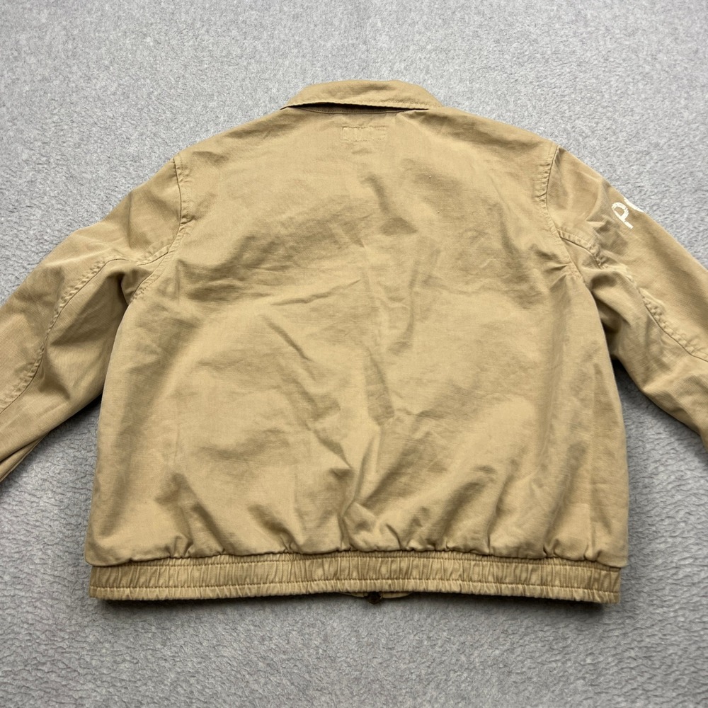 Polo Ralph Lauren Harrington Jacket Womens Large Beige Twill Zip Up Boxy Bomber - Picture 13 of 15